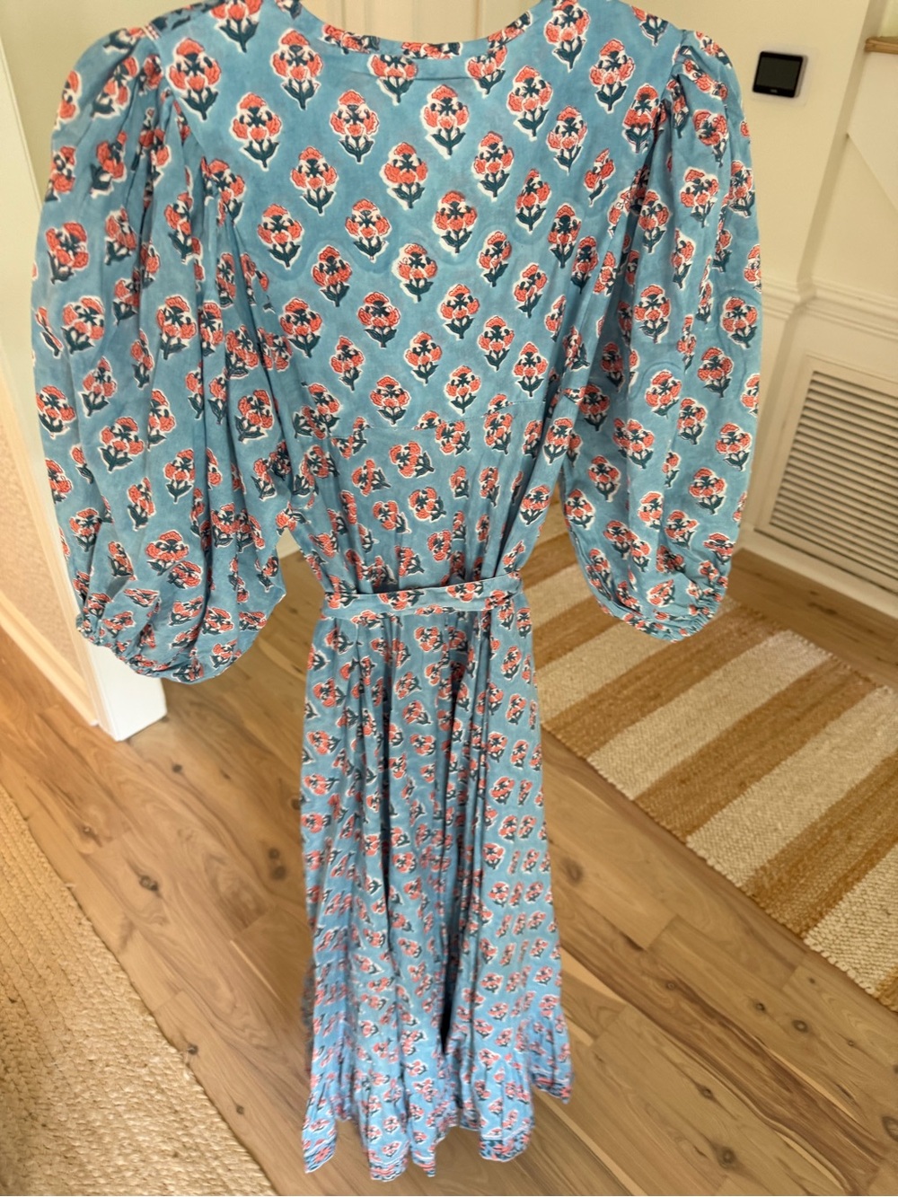 Marea by Liz Joy Blue Maxi Dress with Coral Floral Print - Picture 5 of 6
